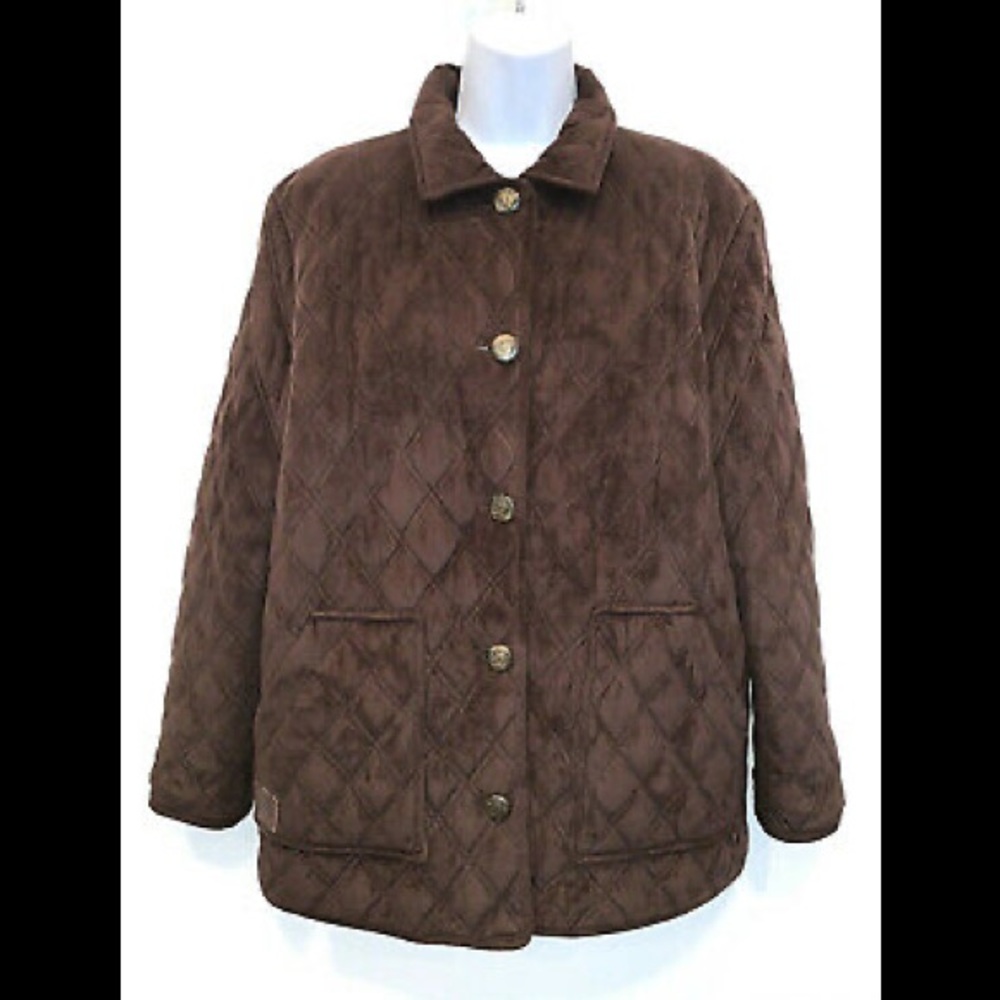 Lauren RL Brown Quilted Hip Length Winter Coat M